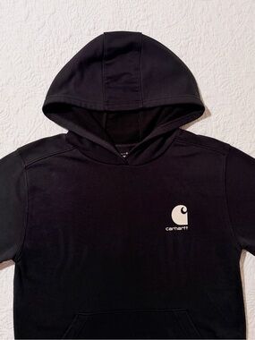 Carhartt | Logo On Sleeve | Black | Pullover Youth Hoodie | Size Large 14-16
